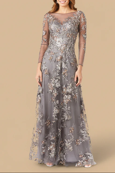 Long Sleeve Modest Lace Gown - Image 5