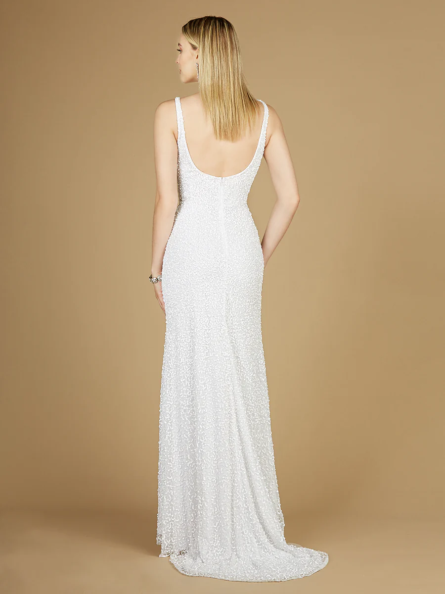 Bridal Beaded Gown with Slit - Image 3