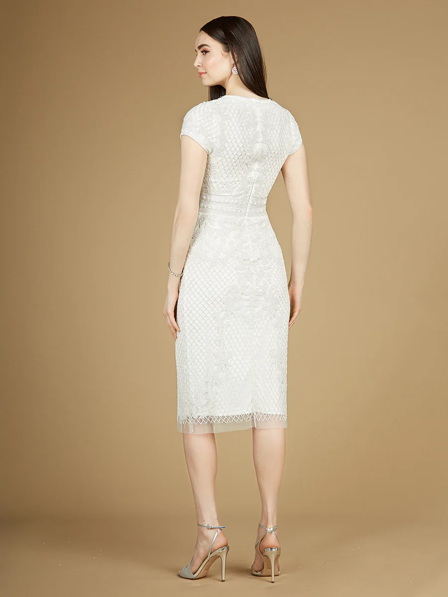 Cap Sleeve Midi Bridal Gown - Image 3