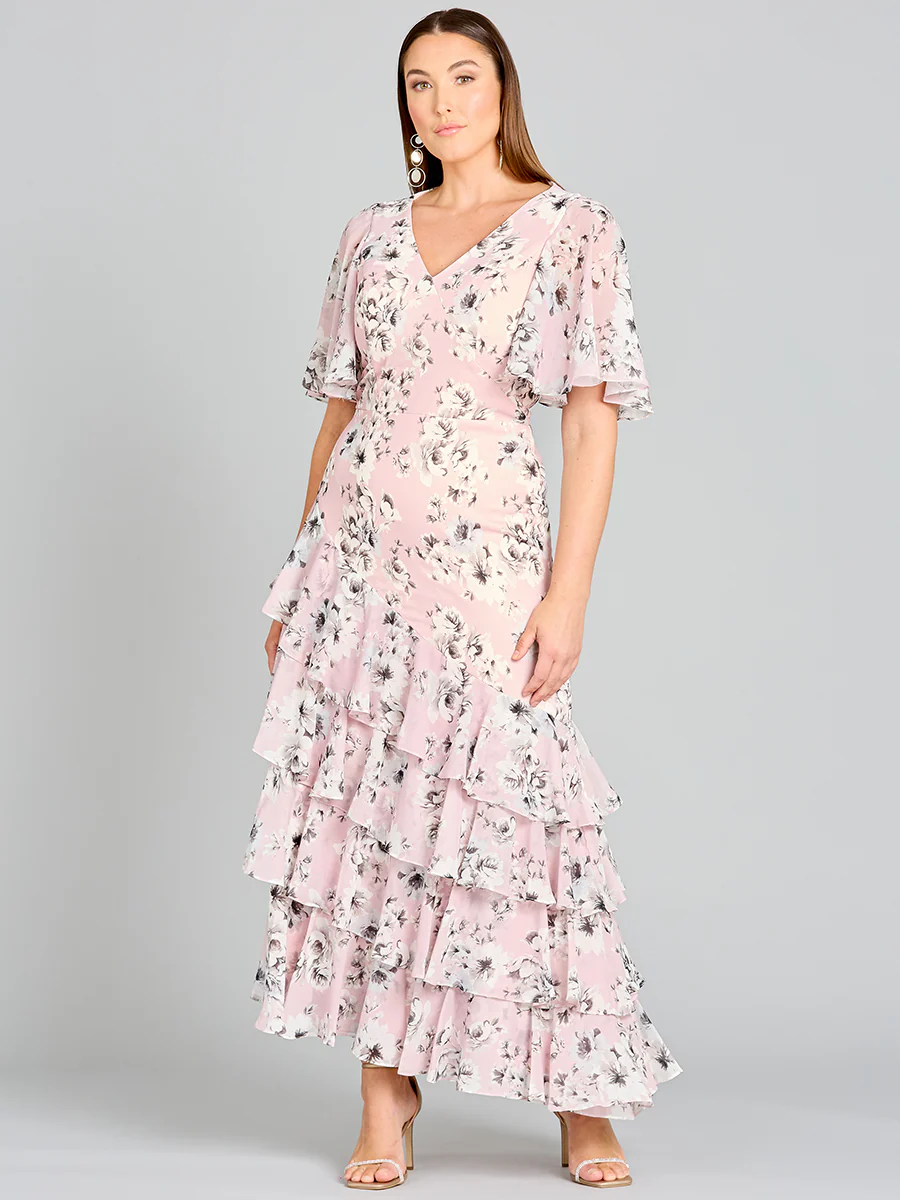 Cape Sleeve Print Dress- OUTLET - Image 3
