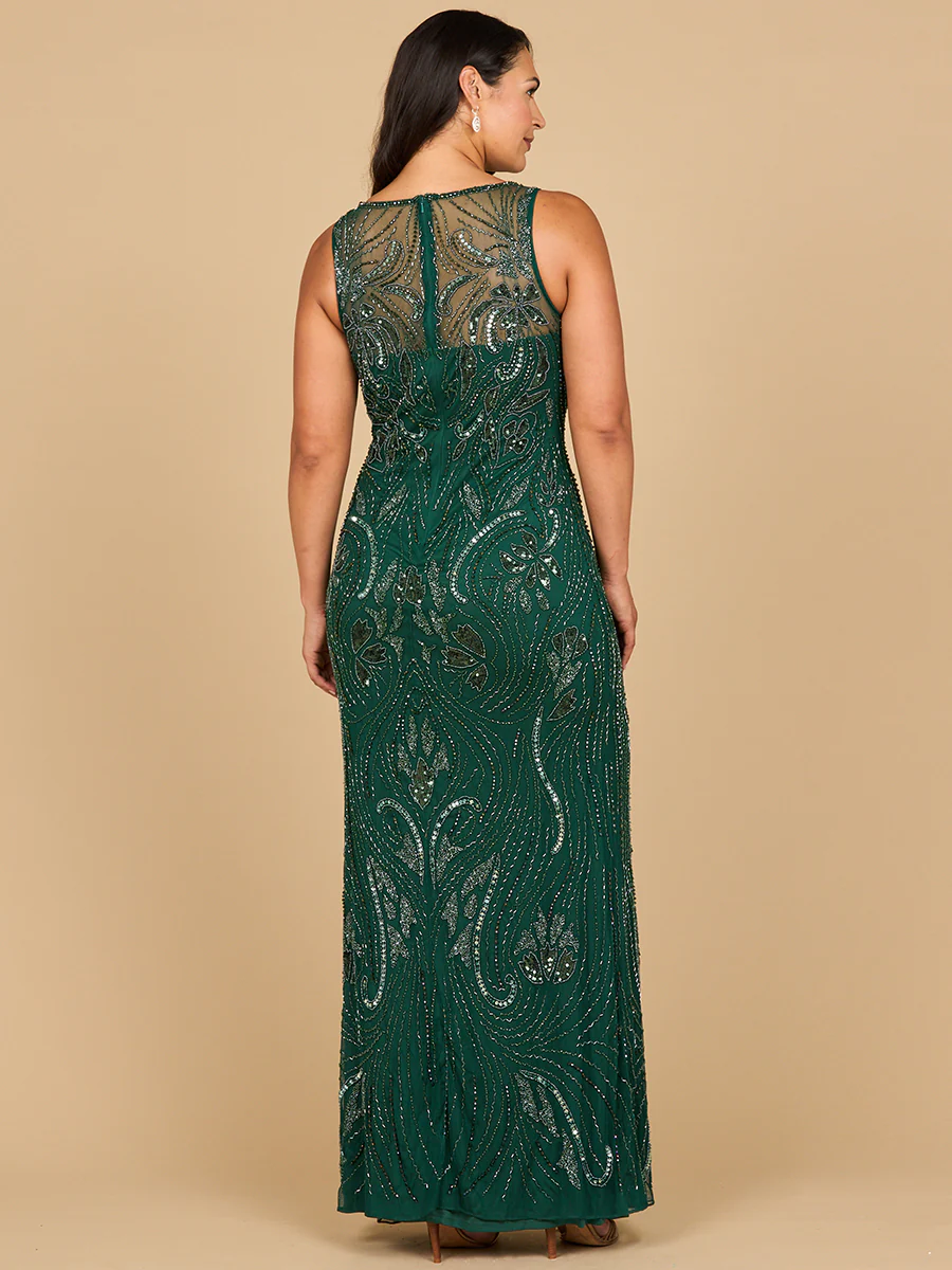 Beaded High Neckline Gown - Image 2