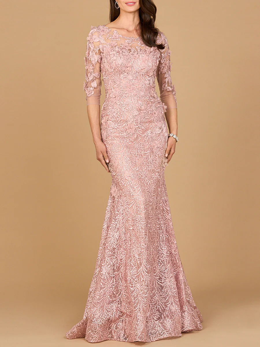 Short Sleeve Lace Mermaid Gown | 28879