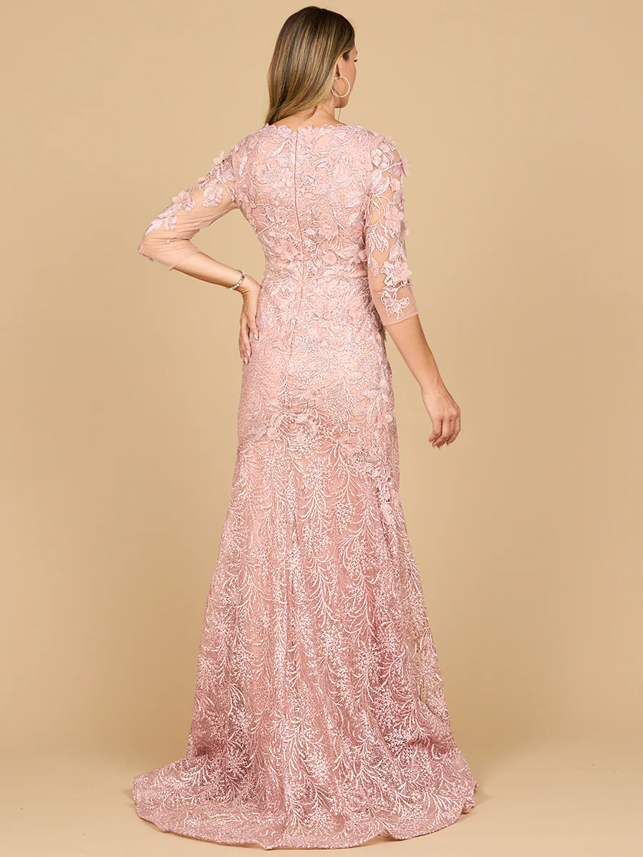 Short Sleeve Lace Mermaid Gown | 28879 - Image 3