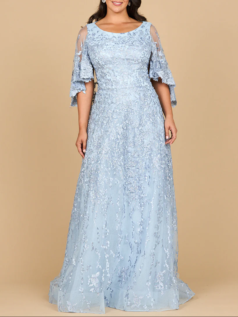Cape Sleeve Mother's Gown | 28881 - Image 3
