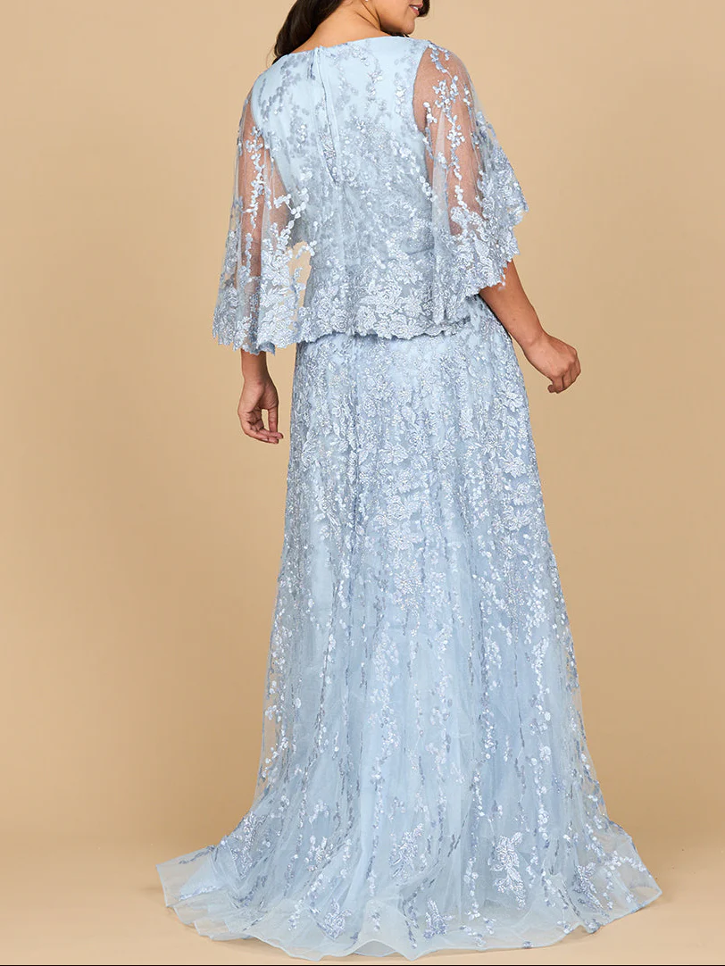 Cape Sleeve Mother's Gown | 28881 - Image 4