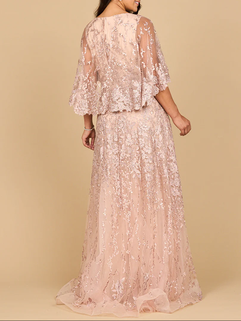 Cape Sleeve Mother's Gown | 28881 - Image 5