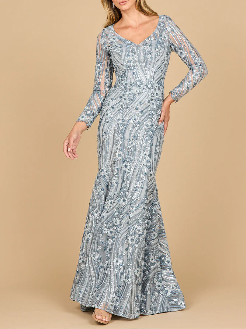 Mermaid, Long Sleeve Gown | 28885