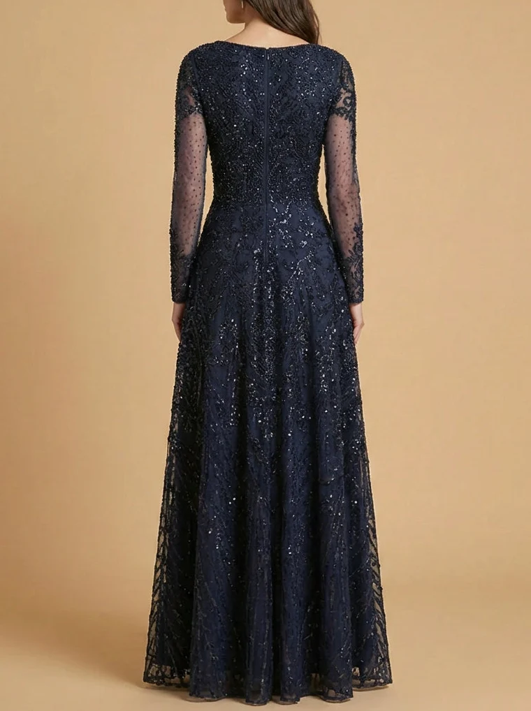 Long Sleeve High Neck Gown | 28904 - Image 2