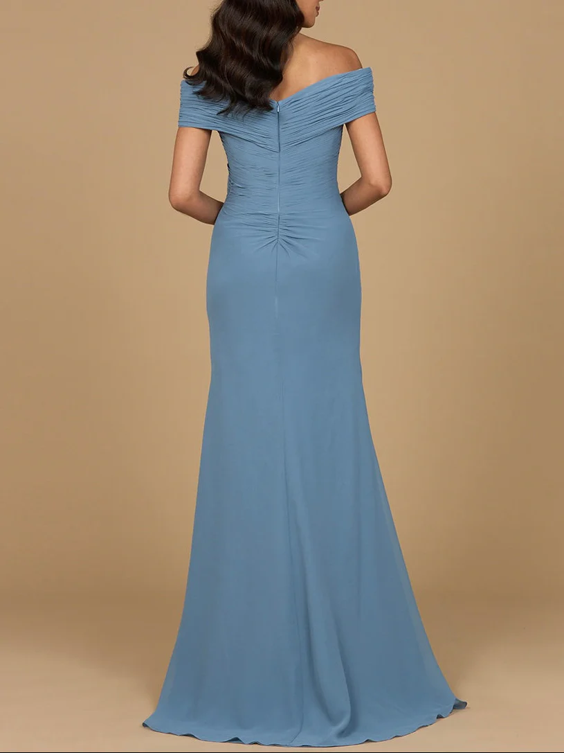 Off Shoulder Elegant Chiffon Gown - Image 5