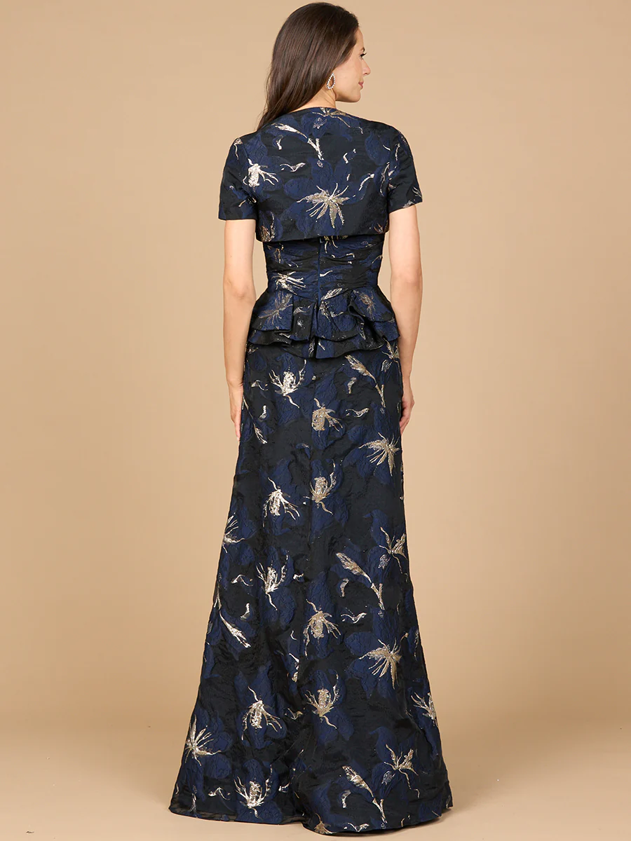 Strapless Brocade Gown with Bolero - Image 2