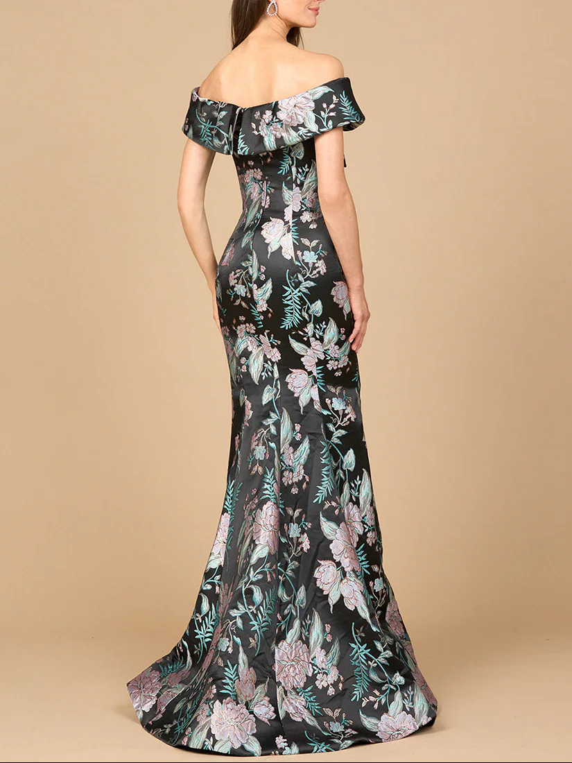 Fitted, Mermaid Brocade Gown - Image 2