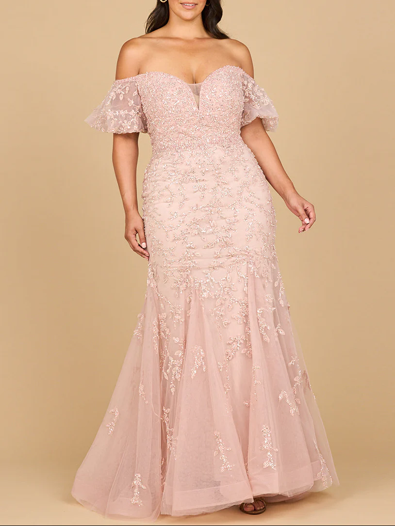 Lace, Off Shoulder Mermaid Gown - Image 3