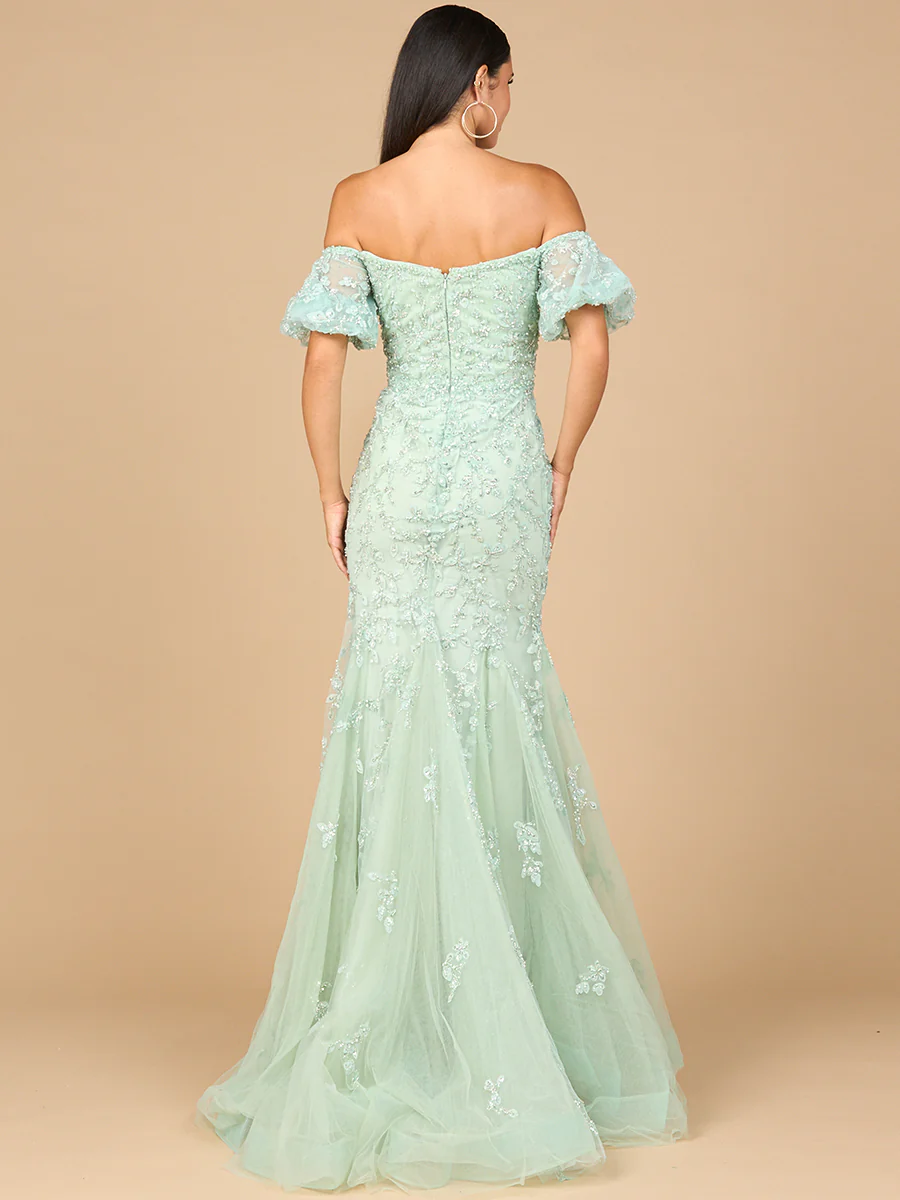 Lace, Off Shoulder Mermaid Gown - Image 4