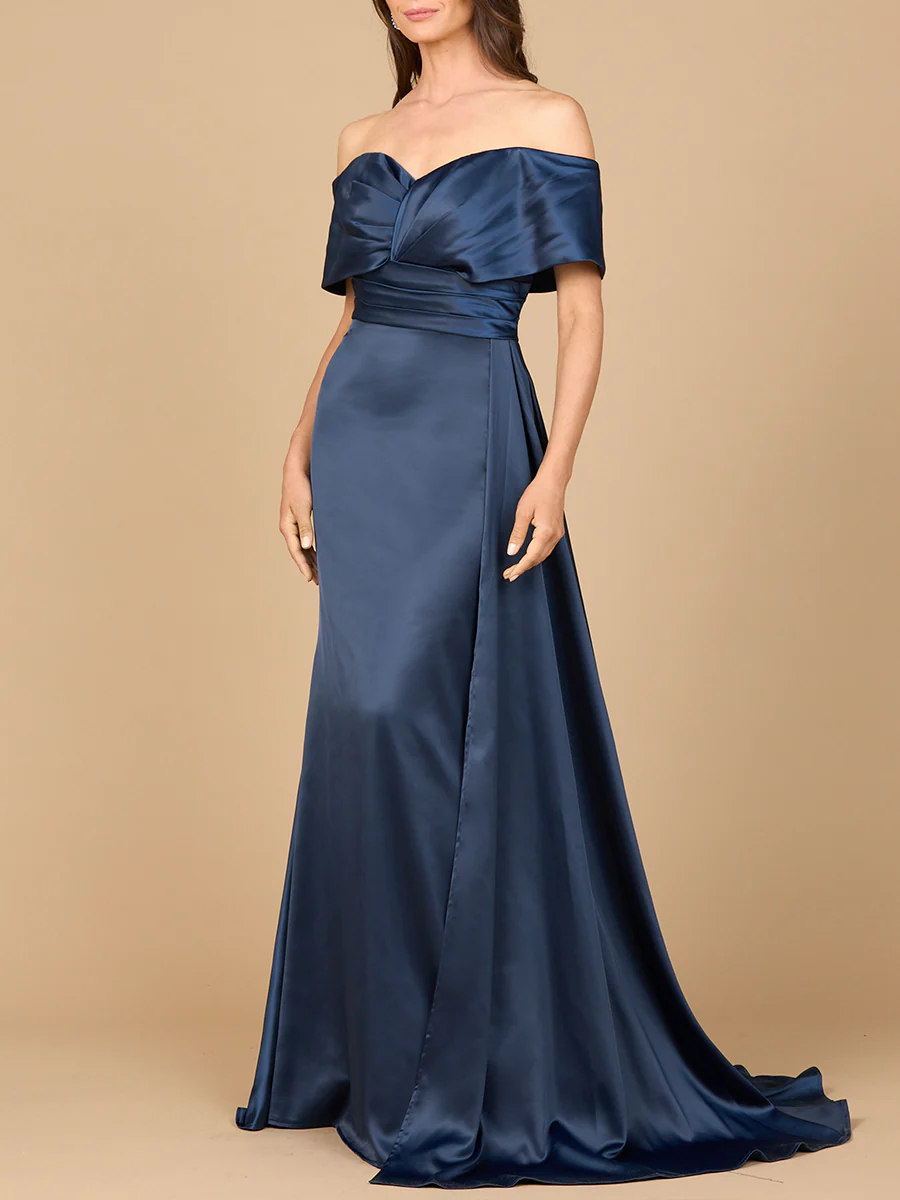 Off Shoulder Satin Dress