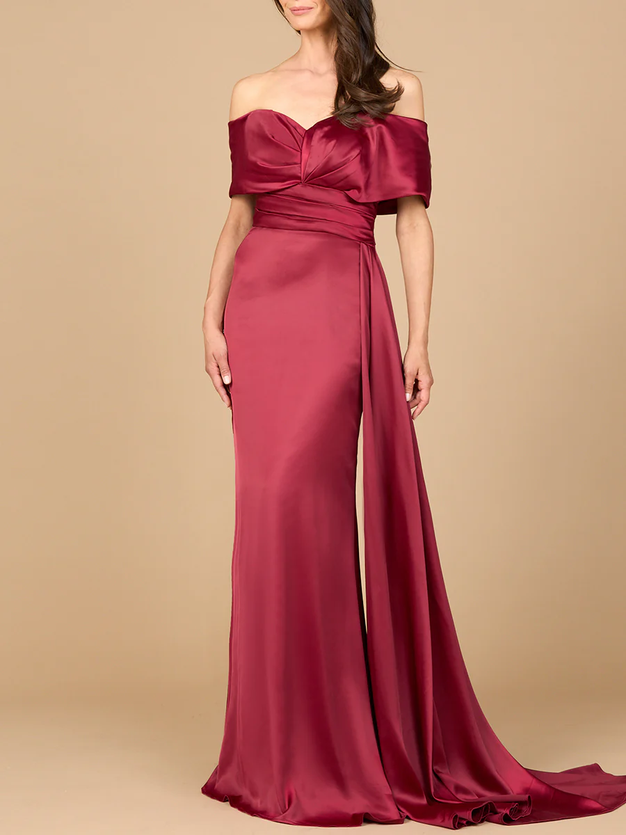 Off Shoulder Satin Dress - Image 2