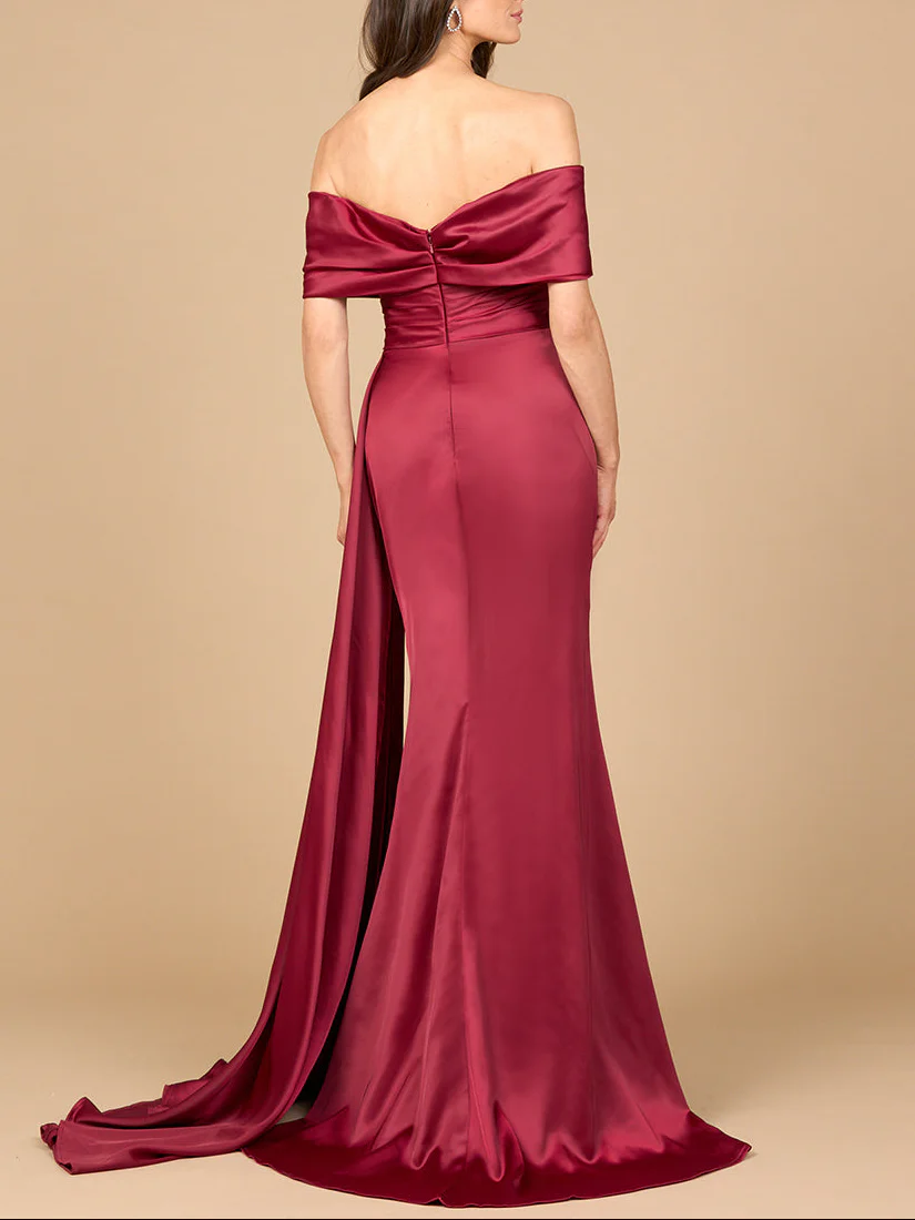 Off Shoulder Satin Dress - Image 3