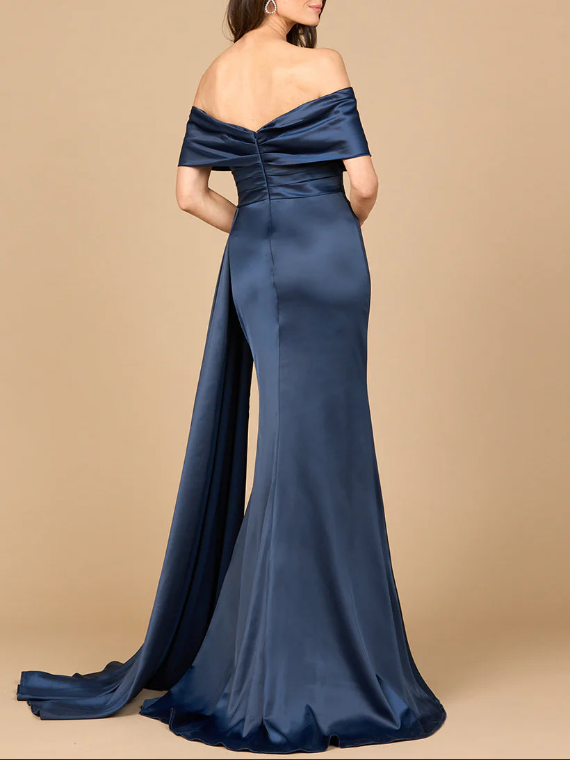 Off Shoulder Satin Dress - Image 4