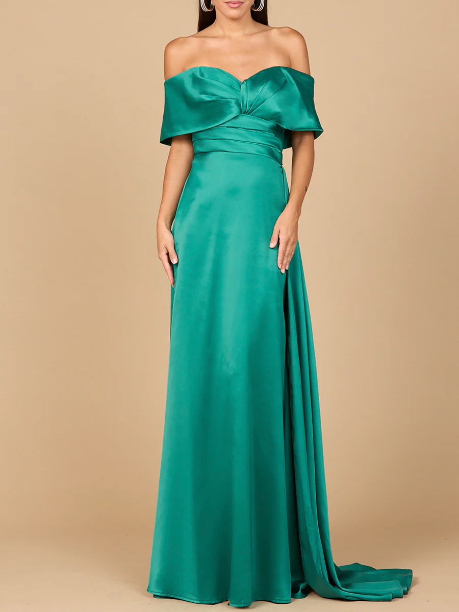 Off Shoulder Satin Dress - Image 5