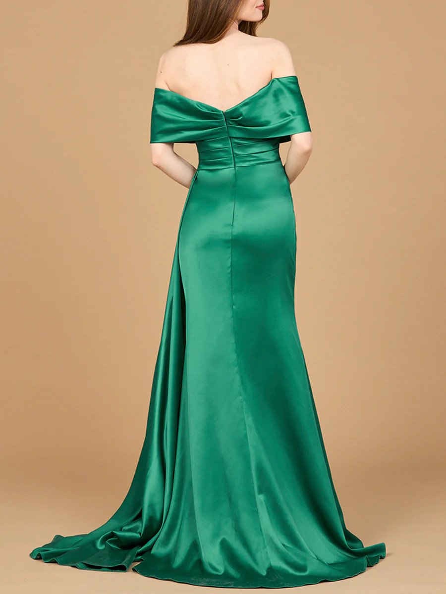 Off Shoulder Satin Dress - Image 6