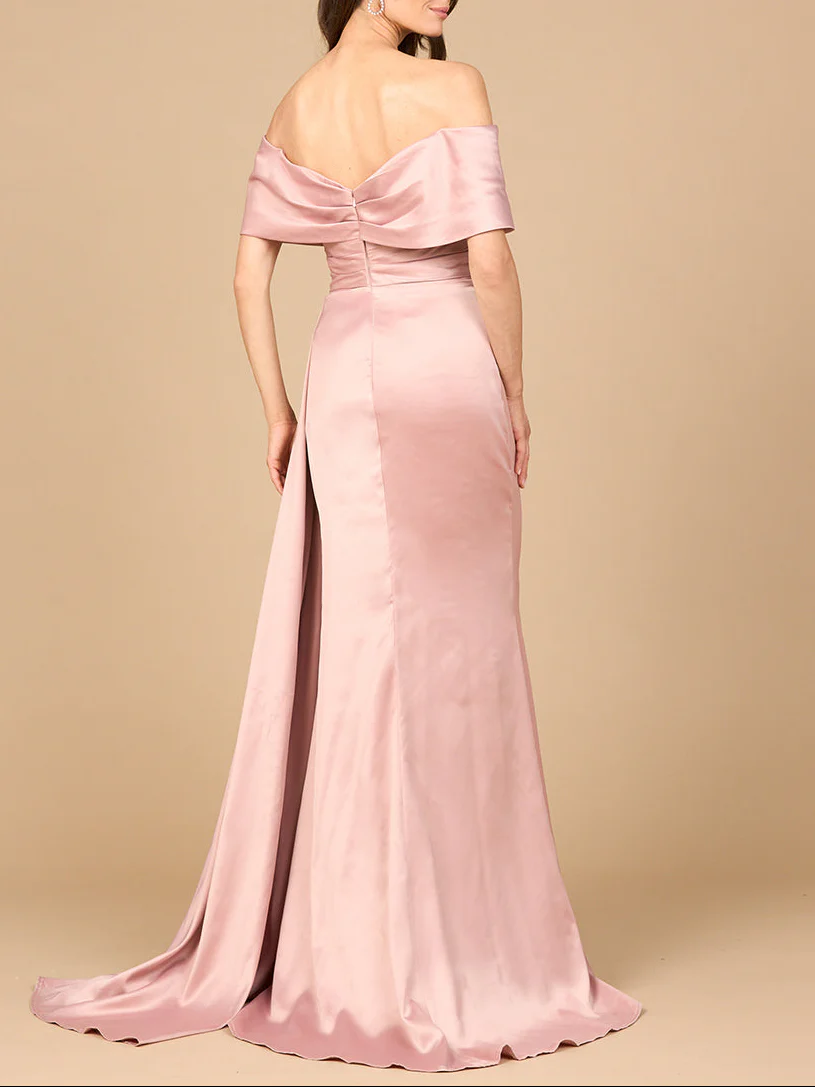 Off Shoulder Satin Dress - Image 8