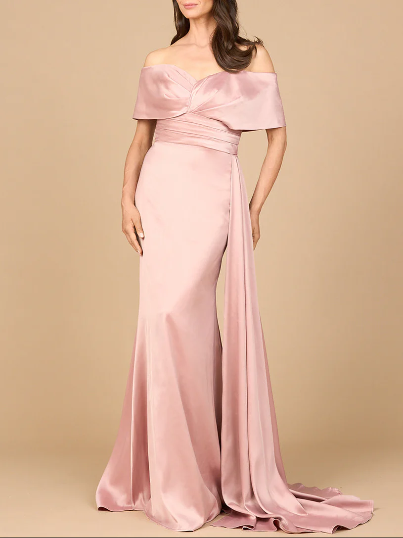 Off Shoulder Satin Dress - Image 9