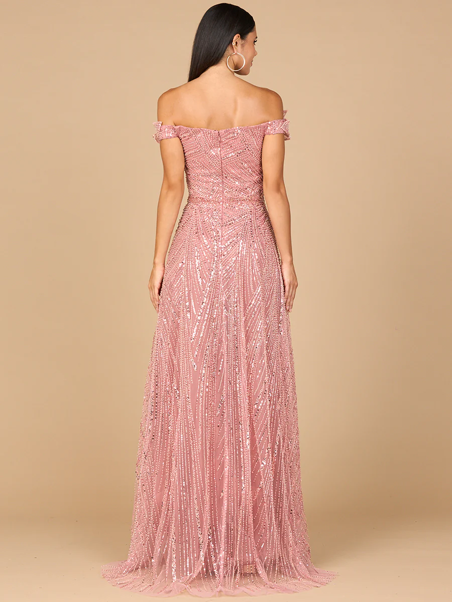 Off Shoulder Beaded Ballgown - Image 2