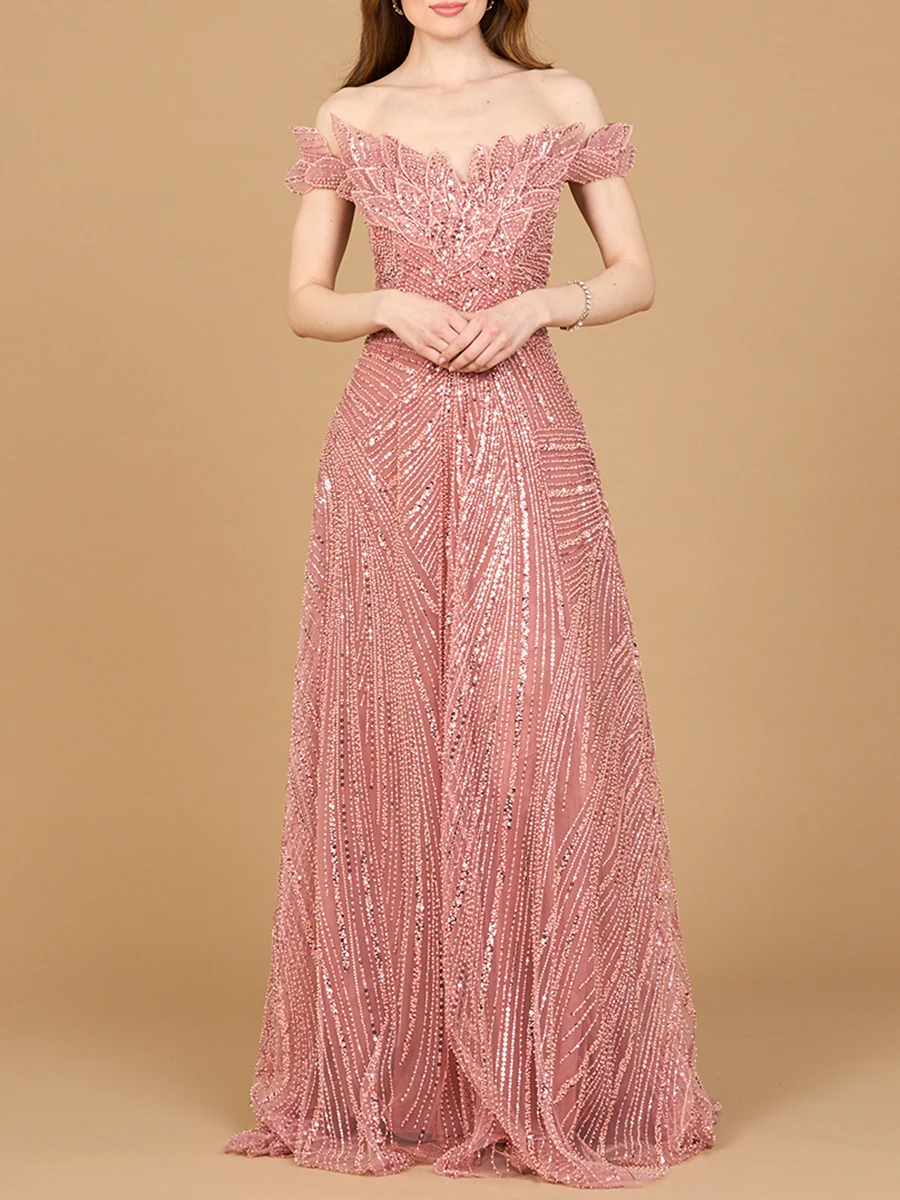 Off Shoulder Beaded Ballgown - Image 3