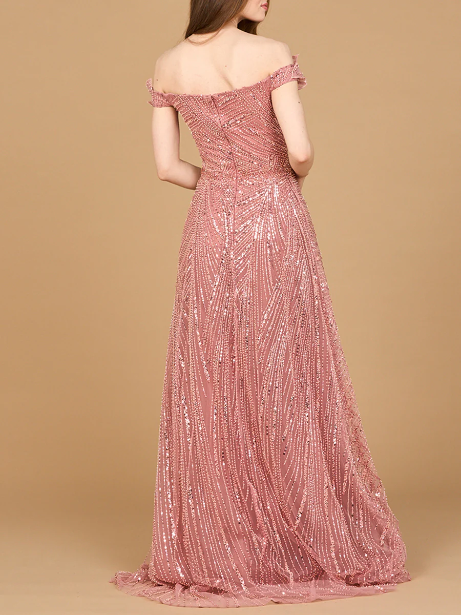 Off Shoulder Beaded Ballgown - Image 4