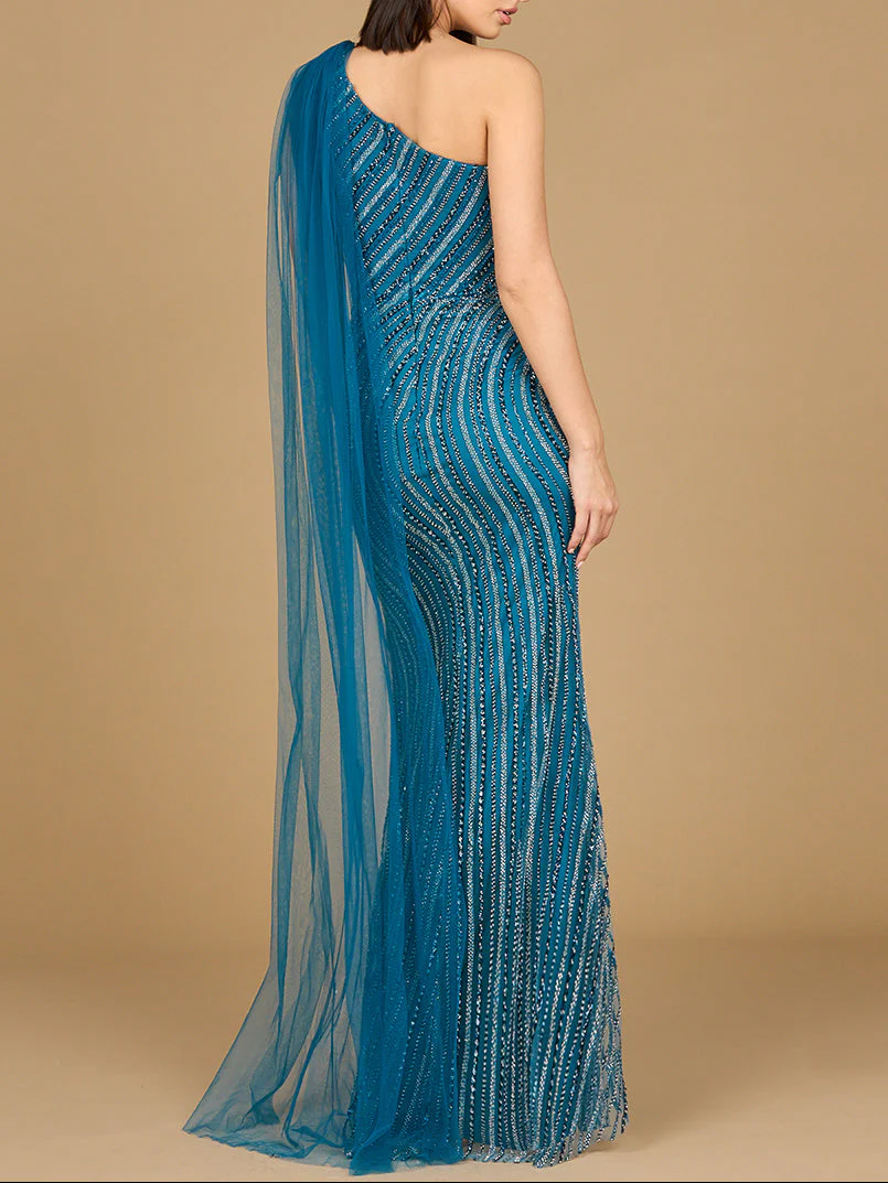 One Shoulder Fitted Gown - Image 2