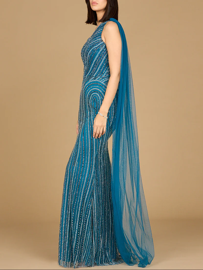 One Shoulder Fitted Gown - Image 3