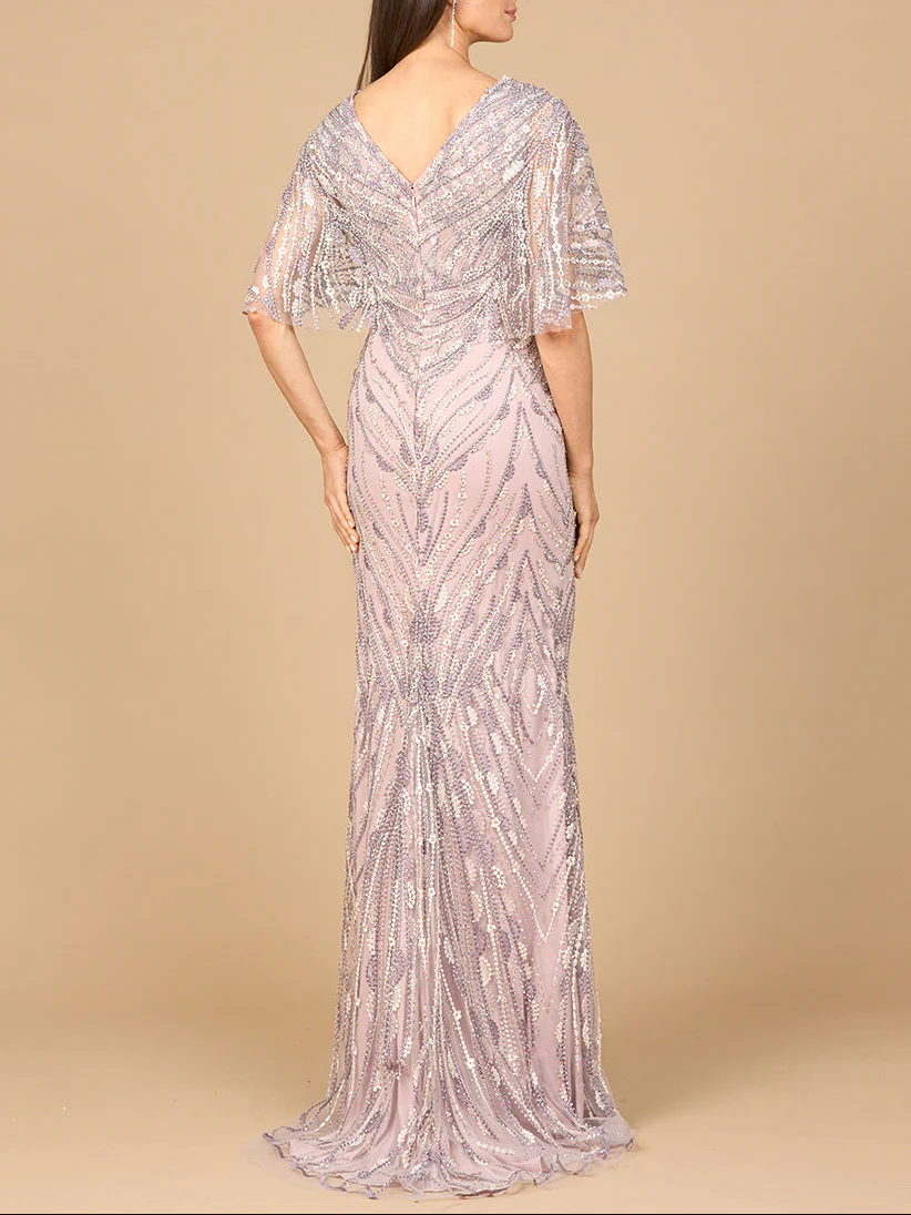 Cape Sleeve Mermaid Gown - Image 2