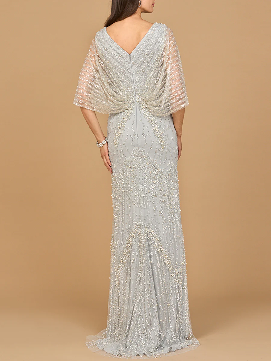 Cape Sleeve Mermaid Gown - Image 2