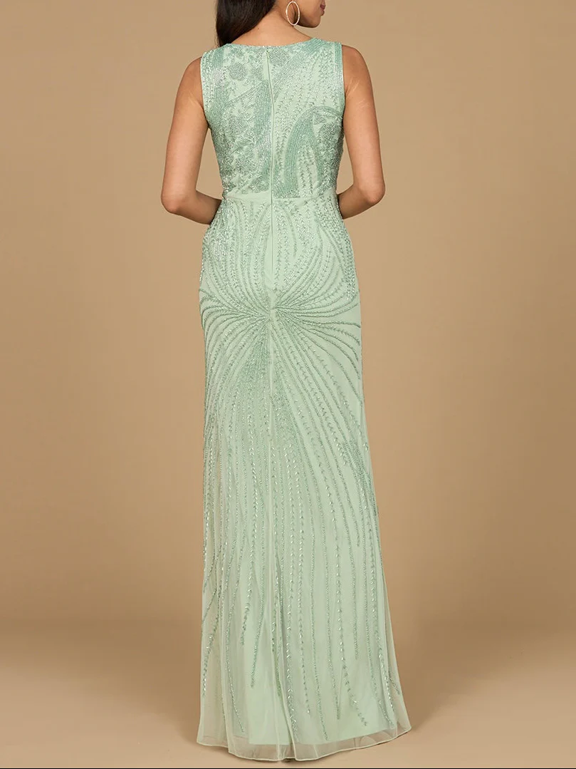 Asymmetrical, Beaded Gown - Image 3