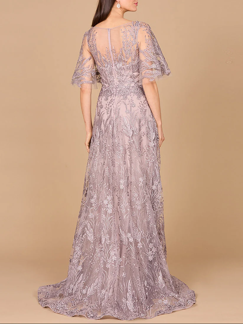 Modest, Cape Sleeve A-line Gown - Image 2