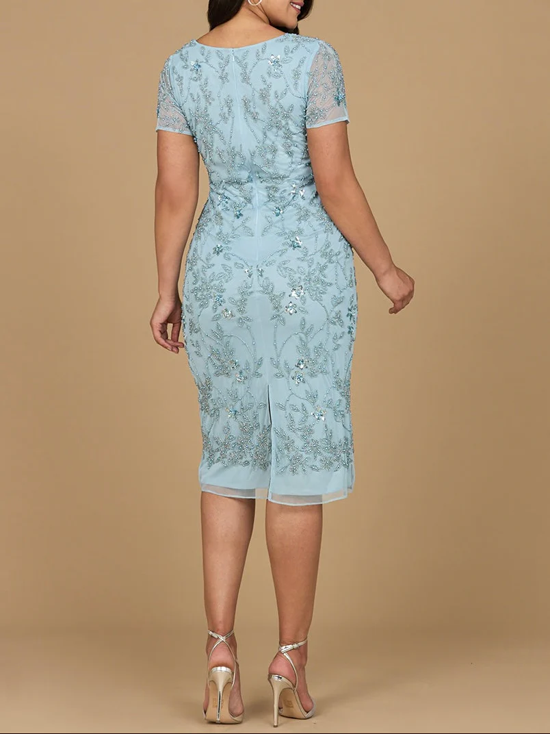 Beaded Midi Dress with Cap Sleeves - Image 4