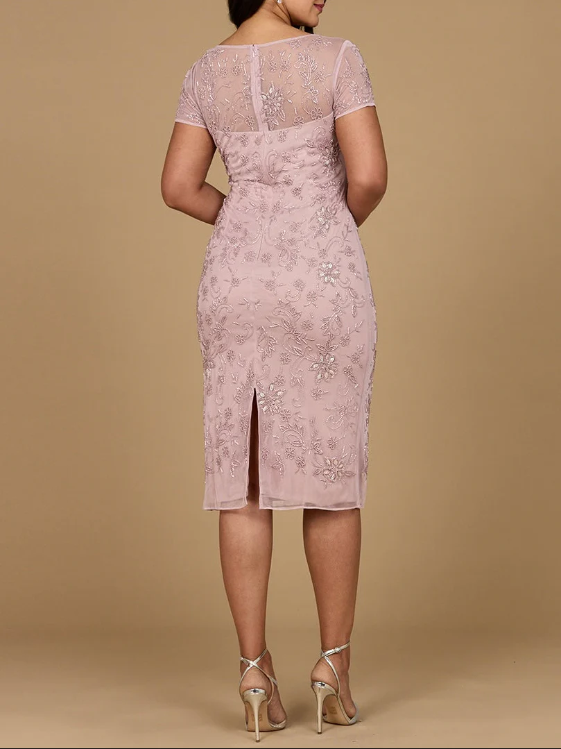 Beaded Midi Dress with Cap Sleeves - Image 4