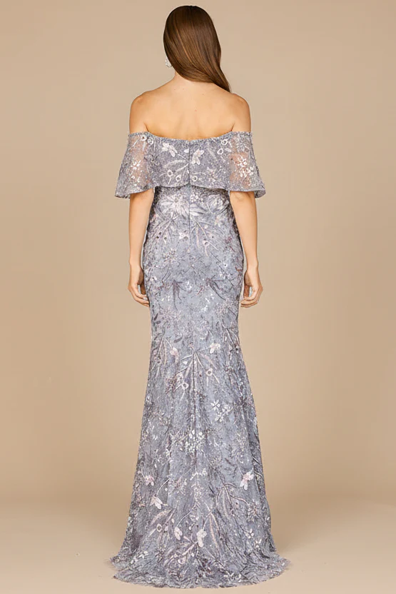 Elegant Off Shoulder Embellished Gown - Image 2