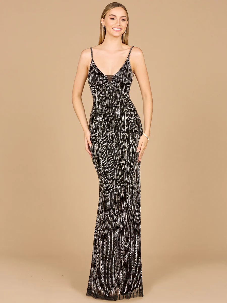 V-Neck Fitted Gown - OUTLET - Image 2