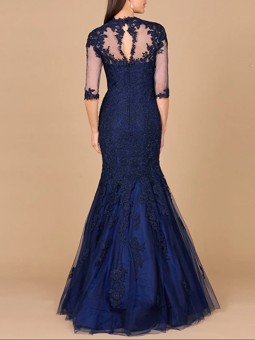 Long Sleeve, Mermaid Lace Gown - Image 4