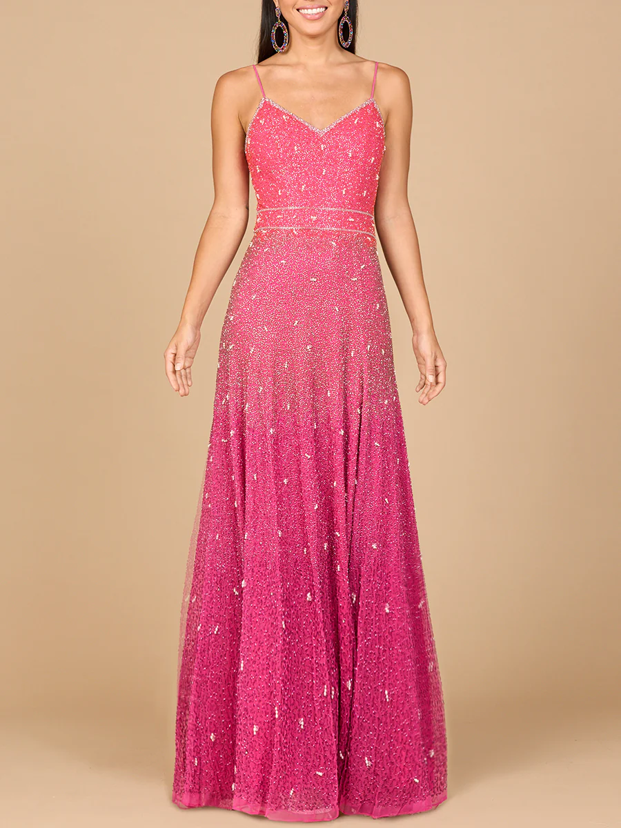 Ombre Beaded Gown - OUTLET - Image 3