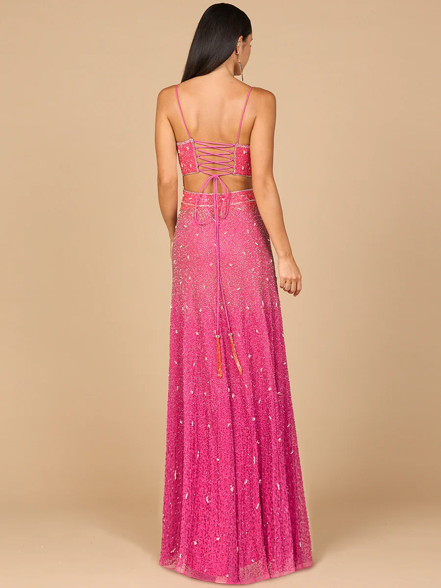 Ombre Beaded Gown - OUTLET - Image 4