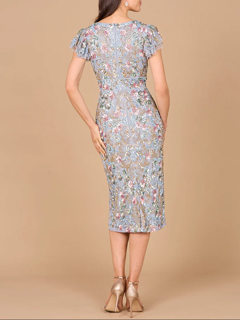 Floral Beaded Midi Dress - Image 2