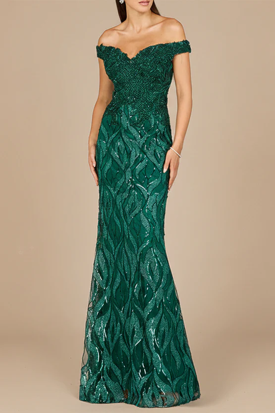 Off Shoulder, Mermaid Lace Gown - Image 3