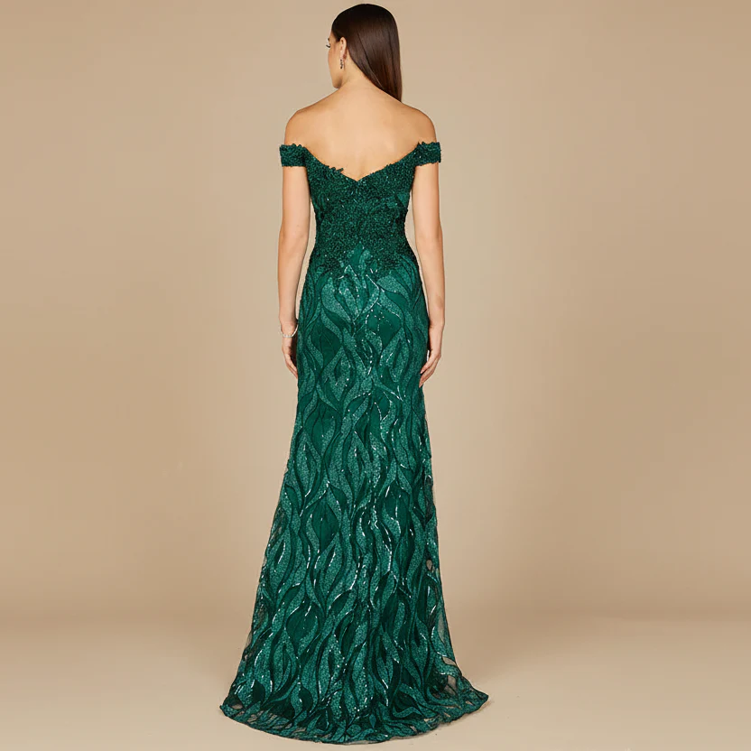 Off Shoulder, Mermaid Lace Gown - Image 4
