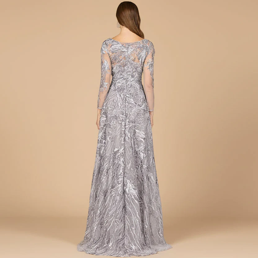 Long Sleeve Modest A-line Gown - Image 2