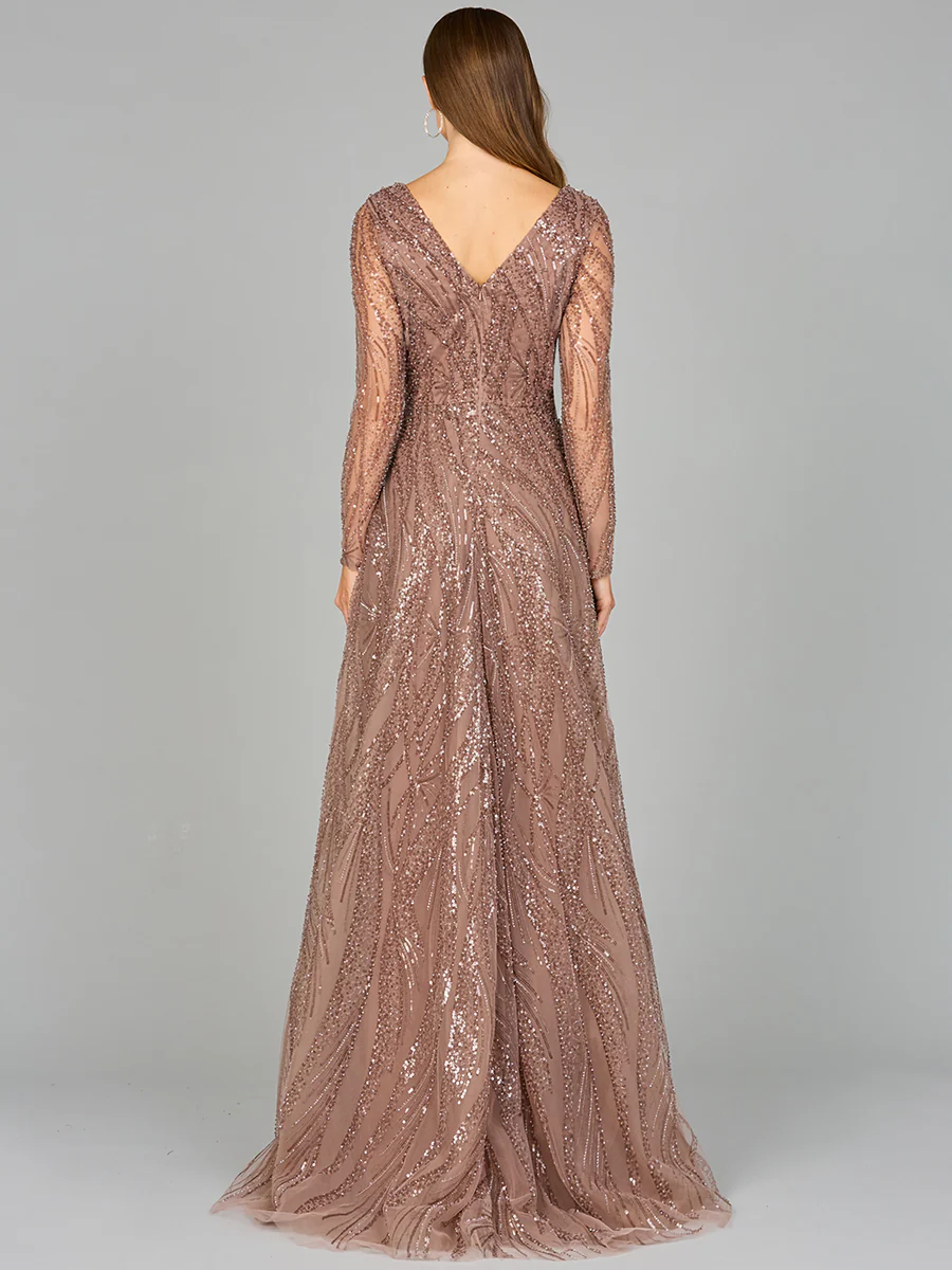 Modest Long Sleeve Ball Gown - Image 2