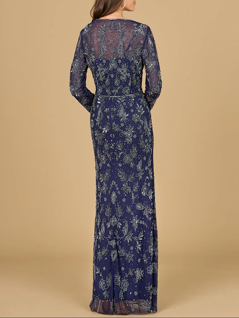 Sheath Gown with Long Sleeve Jacket - Image 3
