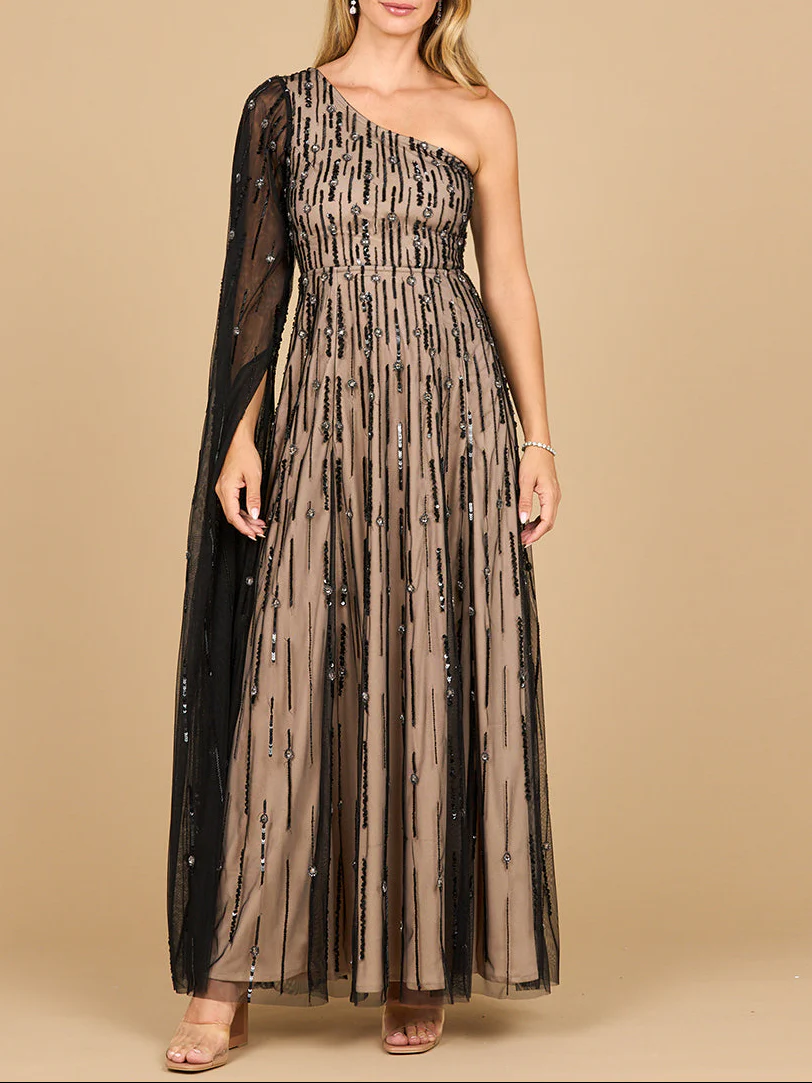 One Shoulder A-Line Gown - Image 2