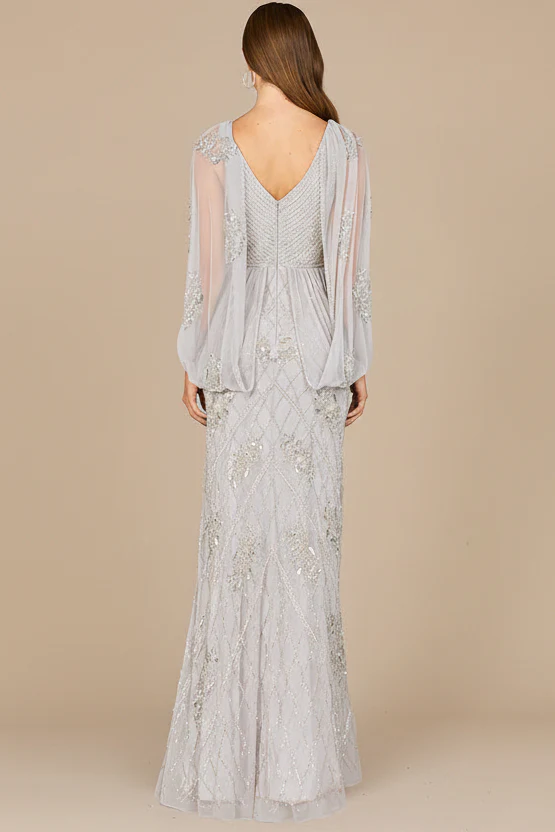 Beaded Cape Sleeve Dress - Image 2