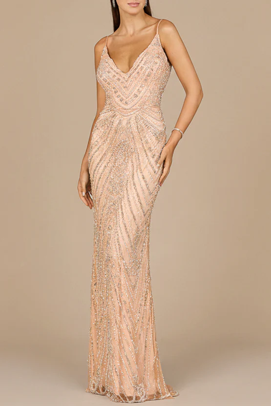 Spaghetti Strap Beaded Dress
